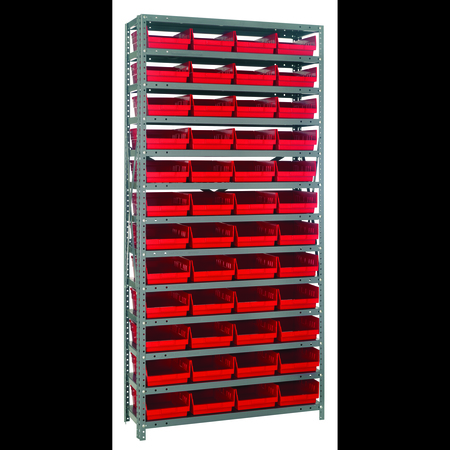 QUANTUM STORAGE SYSTEMS Steel Shelving with plastic bins 1875-108RD